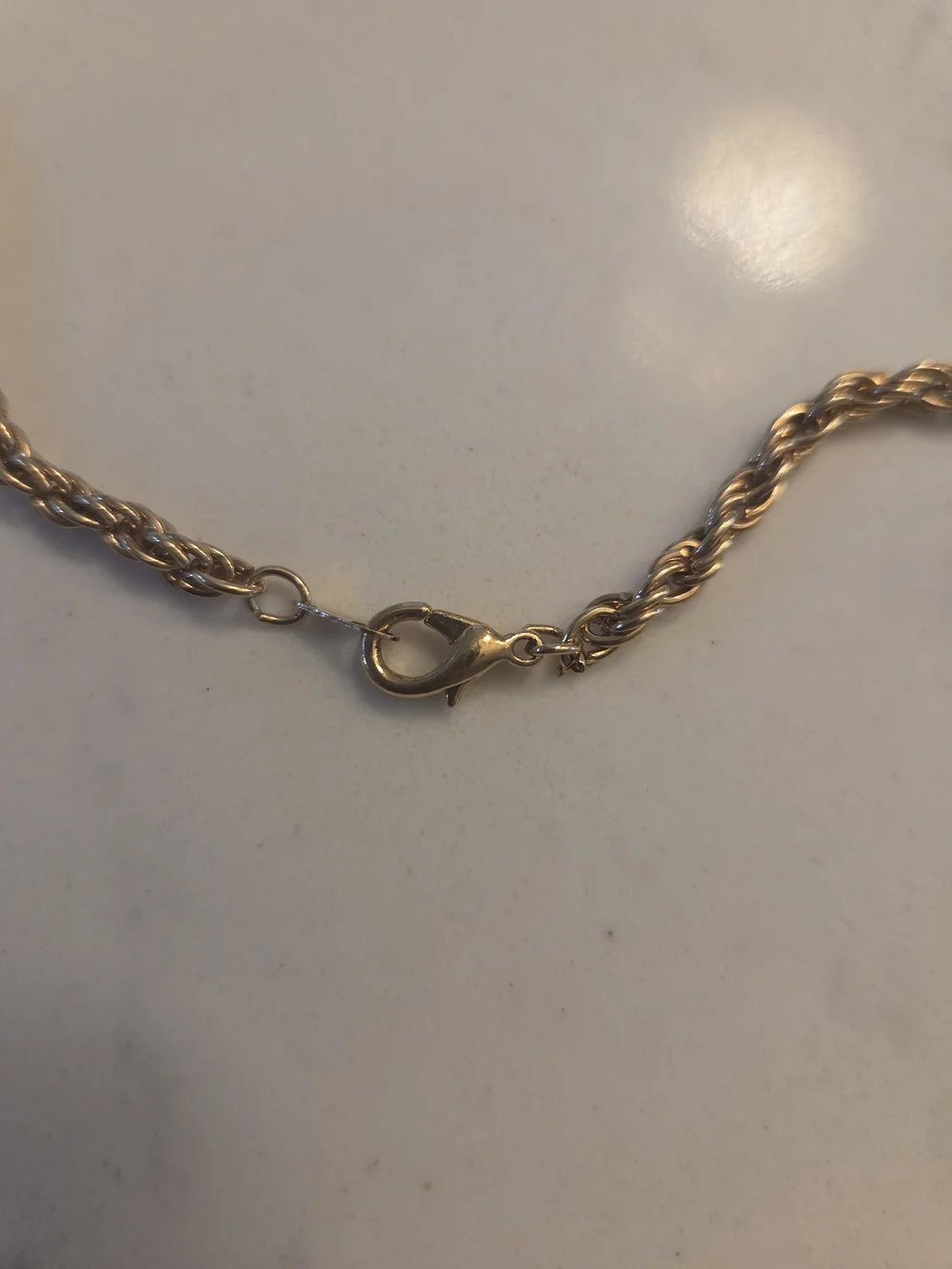 Elegant Solid Gold Plated Rope Chain Necklace 2.5mm